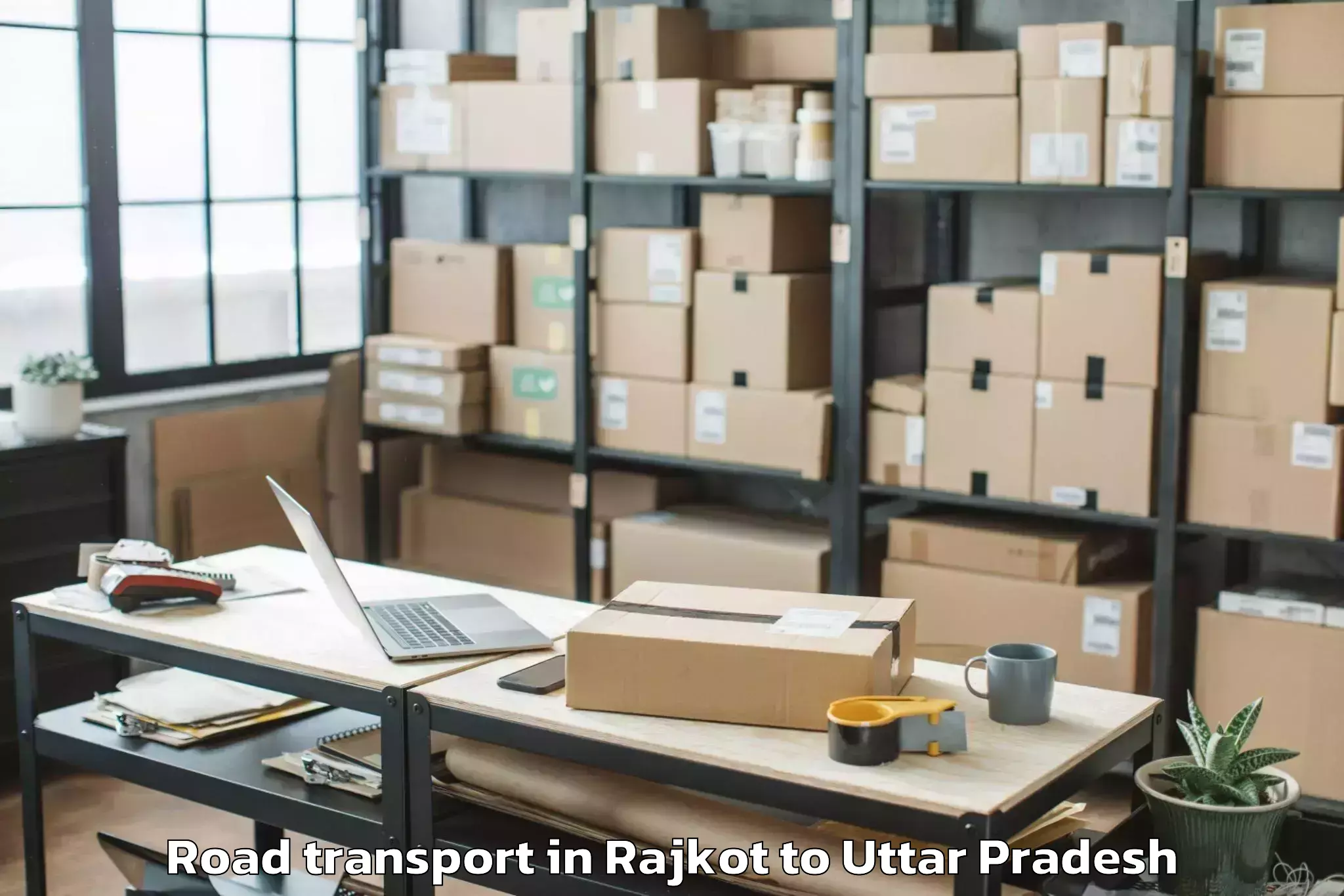 Top Rajkot to Phoenix United Mall Lucknow Road Transport Available